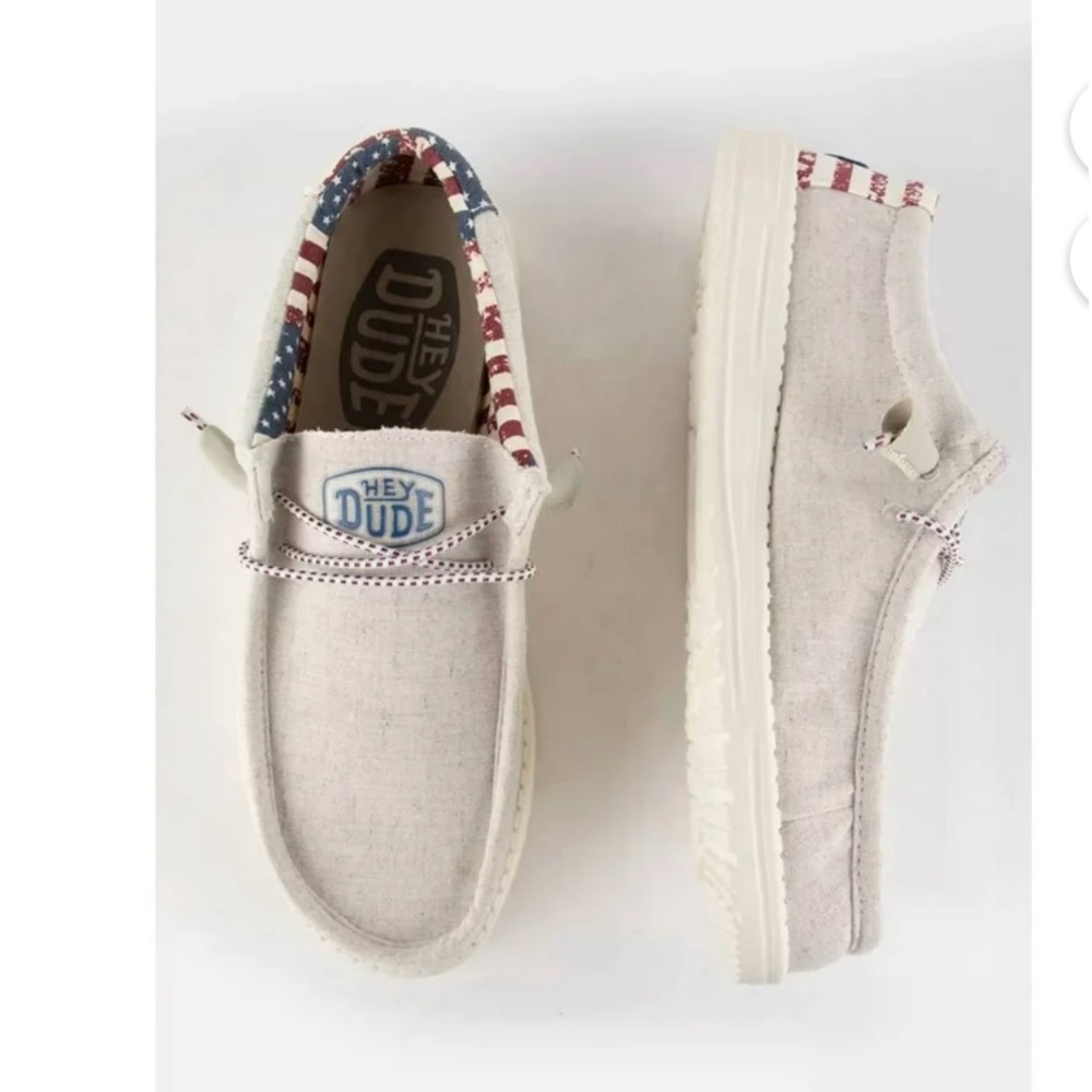 Hey Dude Wally Patriotic Off White Shoes Size 11 - Gem